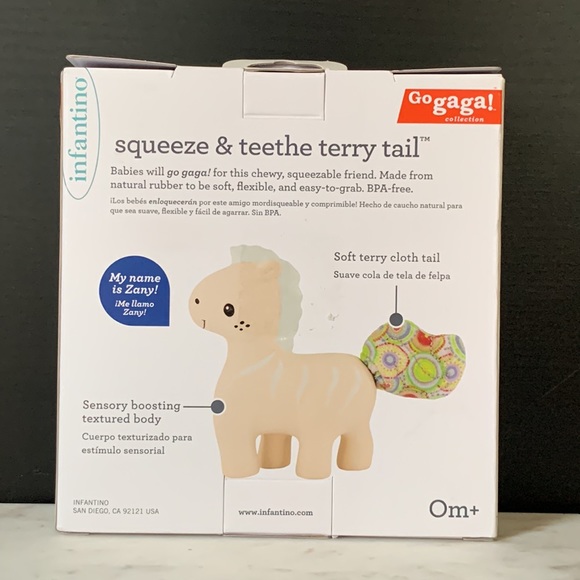 Infantino Go Gaga Squeeze & Teethe Terry Tail - Picture 6 of 8